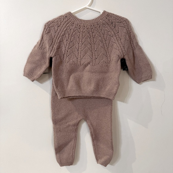 Old Navy- baby girl sweater set in blush pink- size 6-12 month - Picture 1 of 7